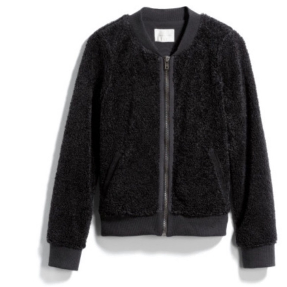 Skies Are Blue Fuzzy Bomber Jacket